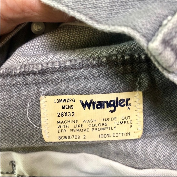 Vintage grey denim Wrangler jeans size 28, contemp womens 26 high waist - Picture 6 of 9